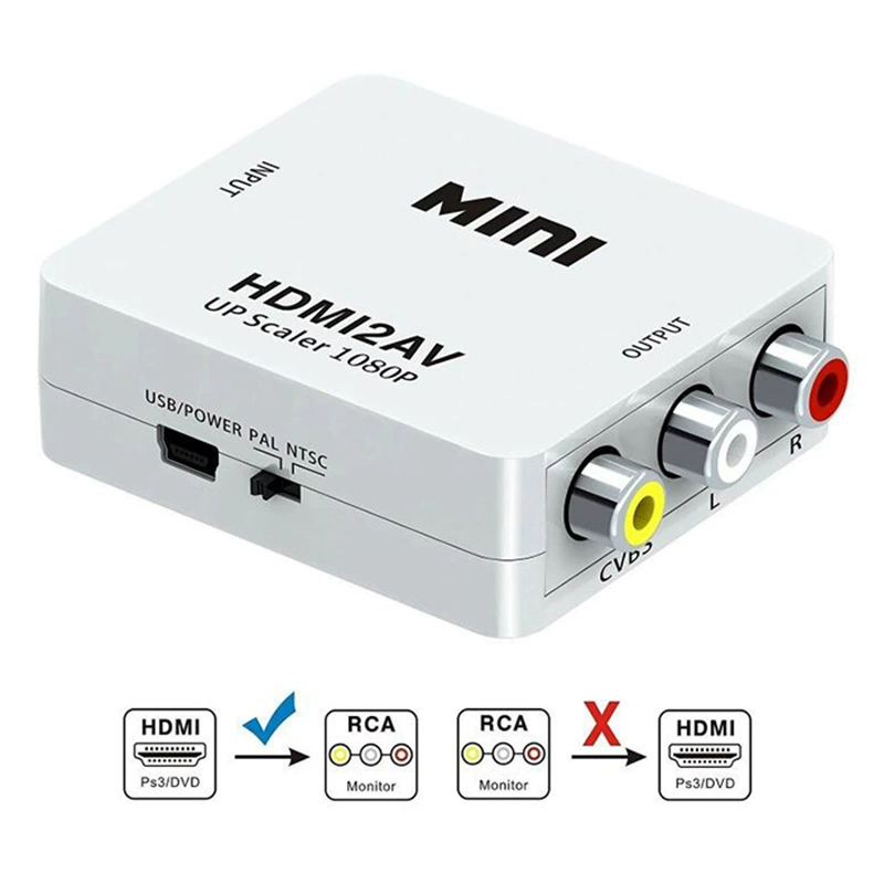 Конвертер HDMI в AV HDMI2AV HDMI в RCA HDMI, коммутатор 1080P, оптовая продажа с завода
