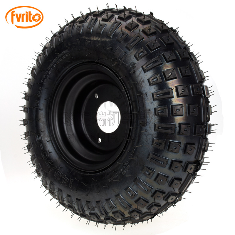 沙滩车145/70-6寸草坪观光车高尔夫球车小公牛悍马方块外轮胎轮毂