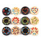 Factory direct linen wooden buttons dotted color peach heart five-pointed star wooden buttons DIY threading peach heart buttons
