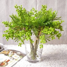 手札6枝植毛金合欢情人果 仿真花人造花束 婚庆家居装饰摄影布景