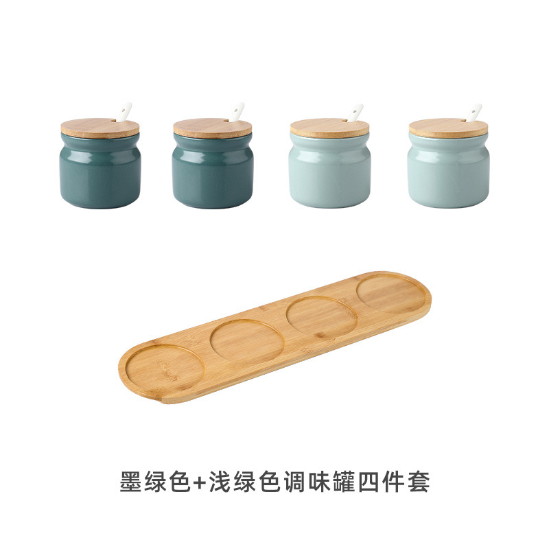 Creativo nórdico cocina condimento tarro hogar cerámica condimento caja traje de almacenamiento de cerámica aceite botella condimento tarro traje