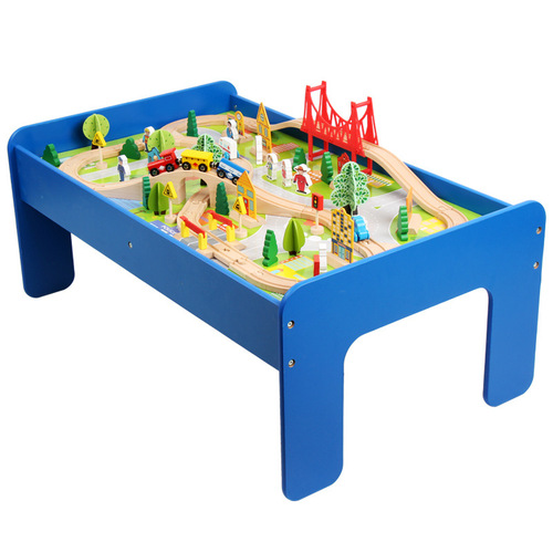 High-speed rail wooden rail car electric train track wooden train solid wood toy package track matching parts