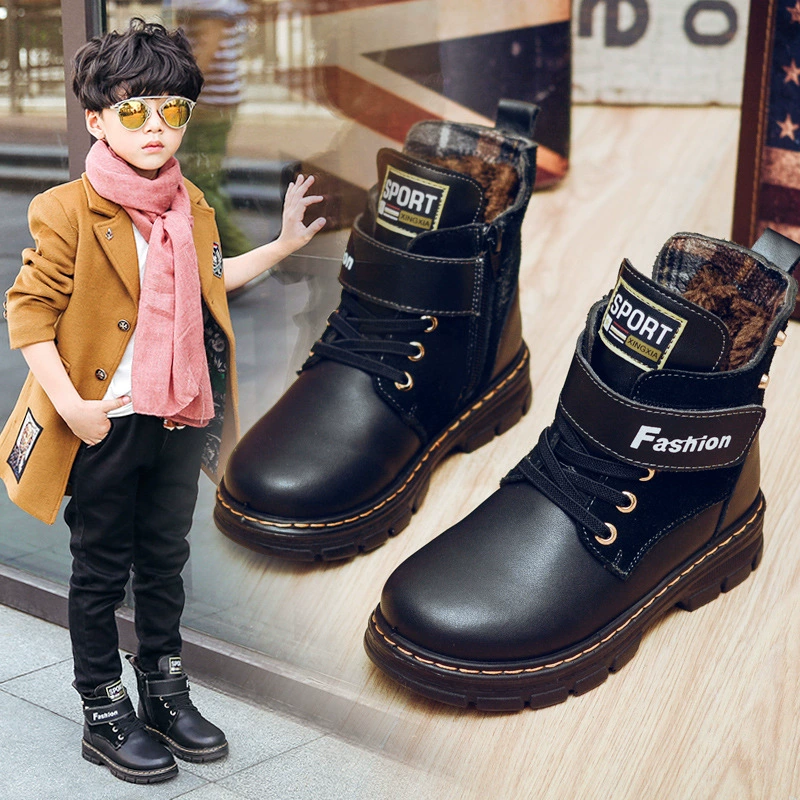 Детские ботинки для мальчиков 2025, новые осенне-зимние, вельветовые, утолщенные, с мягкой подошвой, хлопковые, в корейском стиле, оптом