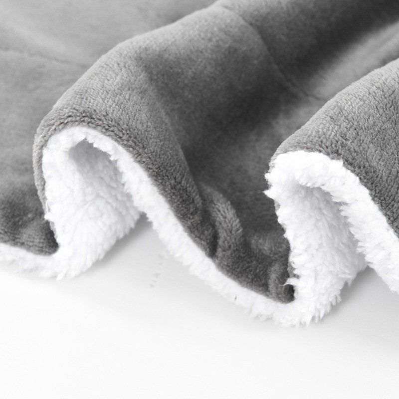 Sherpa Lamb Fleece Blanket 1.5X2M Thickened Double Layer Flannel Blanket_voghion.com