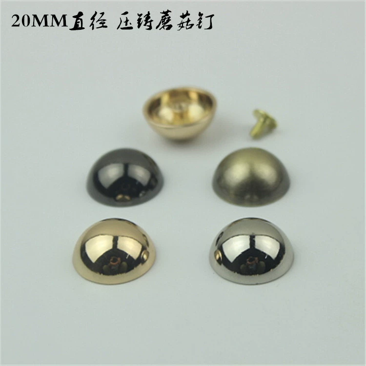 Багаж Кожаные Аппаратные аксессуары Сумка для литья под давлением Грибной гвоздь Ноготь для ногтей Дуговая поверхность Винт Диаметр 2 см Ноготь для ног