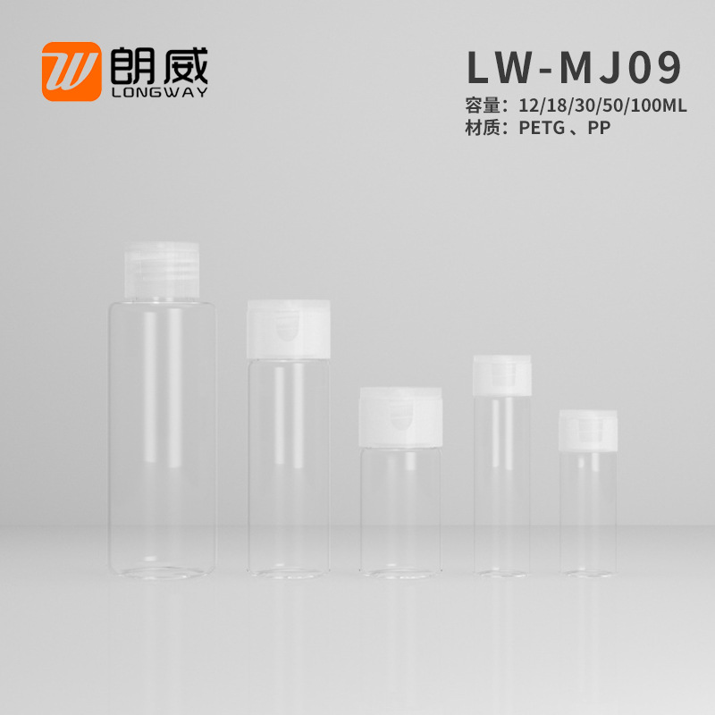 12ml PETG Flip botella cosmética sub-botella vacía traje hidratante loción de tóner pequeña botella vacía