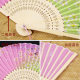 Tourist attractions ancient style women's fan two green folding fan Chinese clothing dance fan craft gift portable fan bag silk fan wholesale