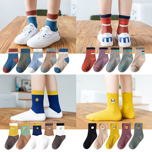 Jacket bear autumn and winter children's socks 1-15 years old student cotton socks autumn and winter cartoon tube socks not leg children's socks wholesale