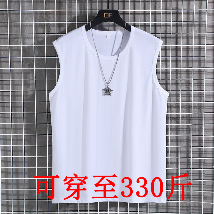 Summer Men's Sports Cotton Sleeveless T-shirt Round Neck Loose New Sweatshirt