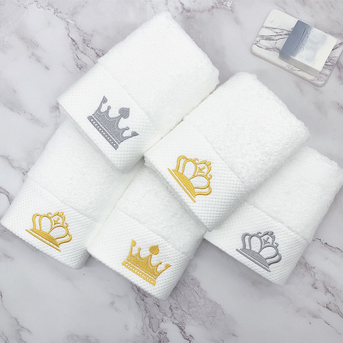 Five-star hotel platinum satin bath towel, face towel, pure cotton cutout, enlarged and thickened cotton towel, free embroidery