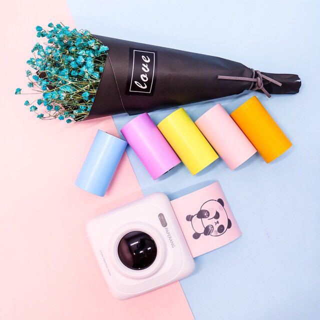 Estudiante pregunta equivocada papel de impresión 57*30mm color oficial adhesivo papel térmico mano cuenta foto maullido máquina de papel