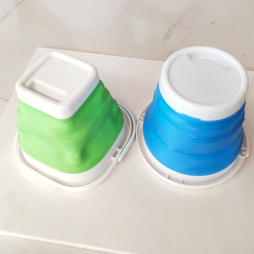 Multifunctional folding bucket, convenient silicone plastic car wash, fishing bucket, art supplies, outdoor sketching pen washer