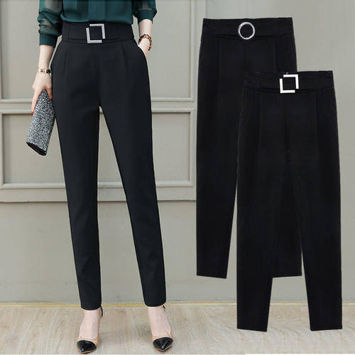 Spring and Autumn High-Waist Elastic Suit Harem Pants Fashion Trendy Plus Size Women Loose Slimming Casual Pants