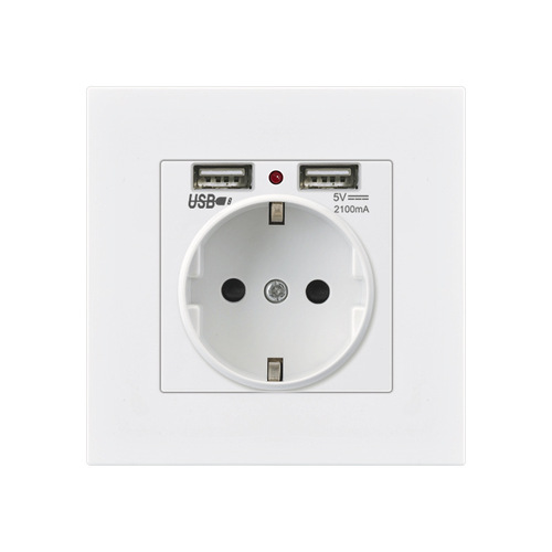 International cross-border 16 French socket with USB French standard panel German European standard power plug French PC white South Korea