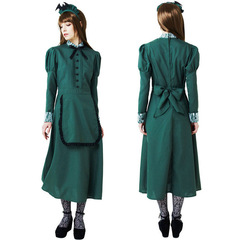 萬聖節cosplay服裝蕾絲高領蝙蝠女僕裝連衣裙個性哥特風裙西洋裝