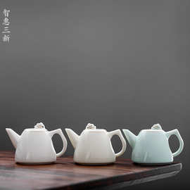 西施壶羊脂玉瓷茶壶加印LOGO礼品套装功夫茶具单品侧把壶白瓷茶壶