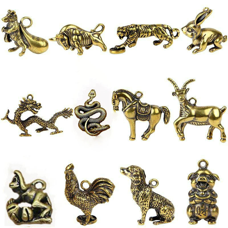 Vintage Car Ornaments Zodiac Zodiac Key Pendant Keychain Accessories Three-dimensional Solid Hand-woven Rope Pendant