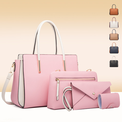 Bags for women 2024 new trendy women's bags fashionable color matching four-piece set of mother-in-law bags fresh crossbody shoulder bag handbag
