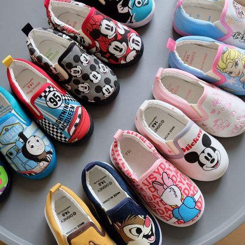 Children's Canvas Shoes for Spring and Autumn, Exported to Japan , One-Piece Sneakers for Kids, Cartoon Style, Unisex