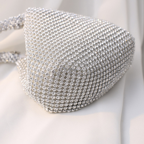Factory direct sales cross-border dinner bag pure handmade rhinestone mine evening bag hand-held portable banquet bag women's handbag small