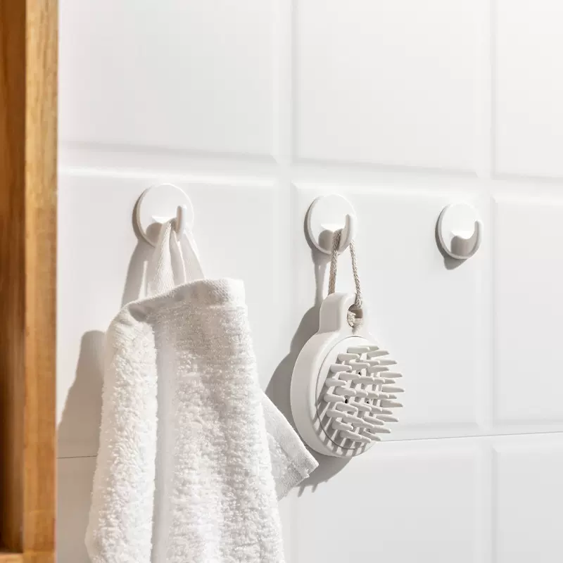 无痕挂钩浴室挂钩厨房免打孔无痕塑料壁挂6个装黏胶挂钩