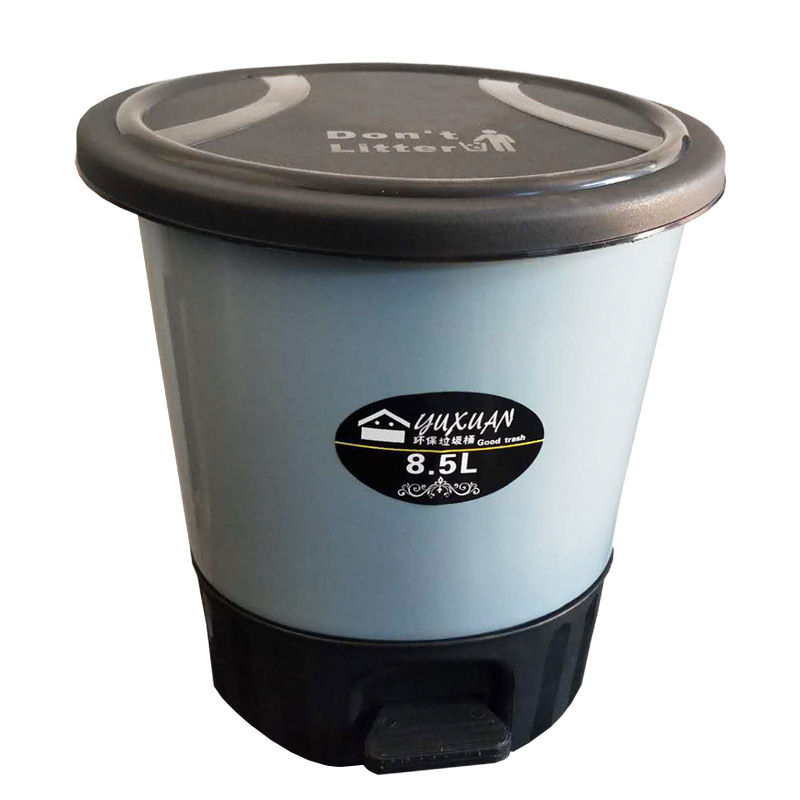Creative Household Foot-Operated Trash Can for Bathroom and Kitchen, with Lid, Stylish Design, 5L Size Creative Household Foot-Operated Trash Can for Bathroom and Kitchen, with Lid, Stylish Design, 5L Size