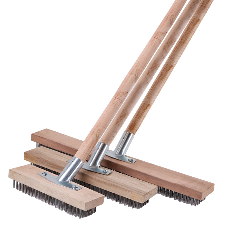 Cepillo de piso mango largo alambre de acero duro limpieza cepillo de eliminación de manchas de aceite cepillo de musgo cepillo de piso cepillo de pelo cepillo de eliminación de óxido cepillo de cubierta de barco