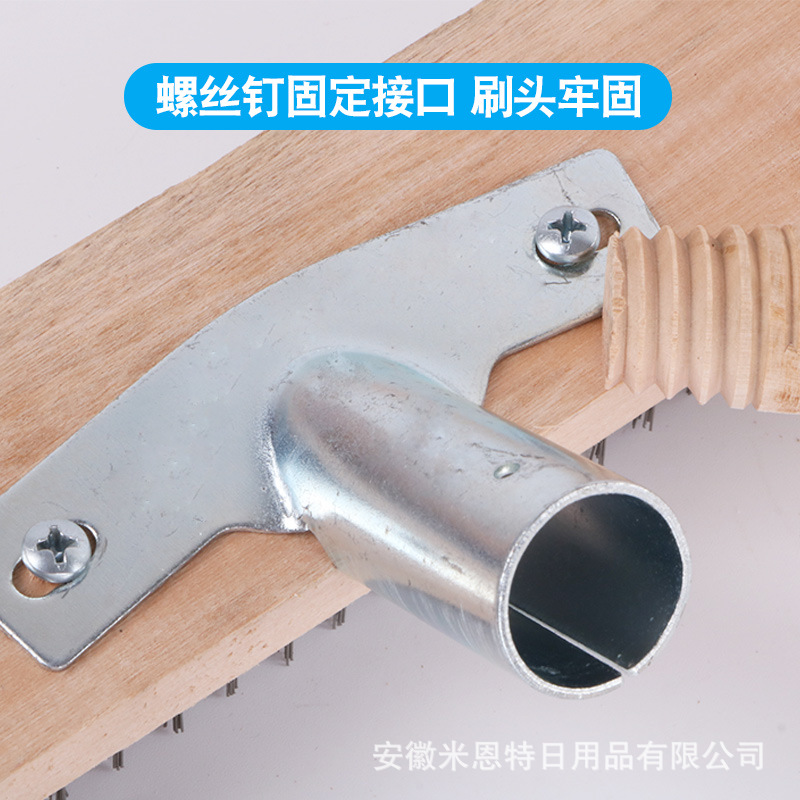 Cepillo de piso mango largo alambre de acero duro limpieza cepillo de eliminación de manchas de aceite cepillo de musgo cepillo de piso cepillo de pelo cepillo de eliminación de óxido cepillo de cubierta de barco