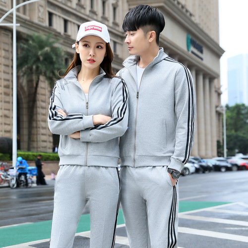Spring and Autumn Men and Women Sports Suit Set Couple Sports Clothes Casual Running Sweatshirt Team LOGO Autumn