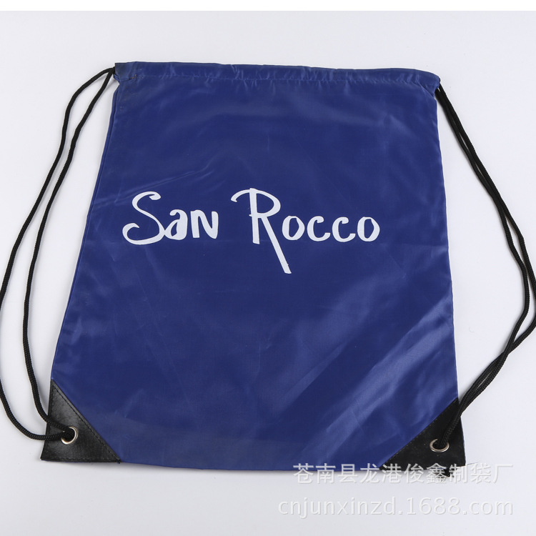 Spot simple doble hombro 210D poliéster maratón bolsa con cordón de tela de nailon bolsa con cordón bolsa con cordón de almacenamiento logotipo impreso