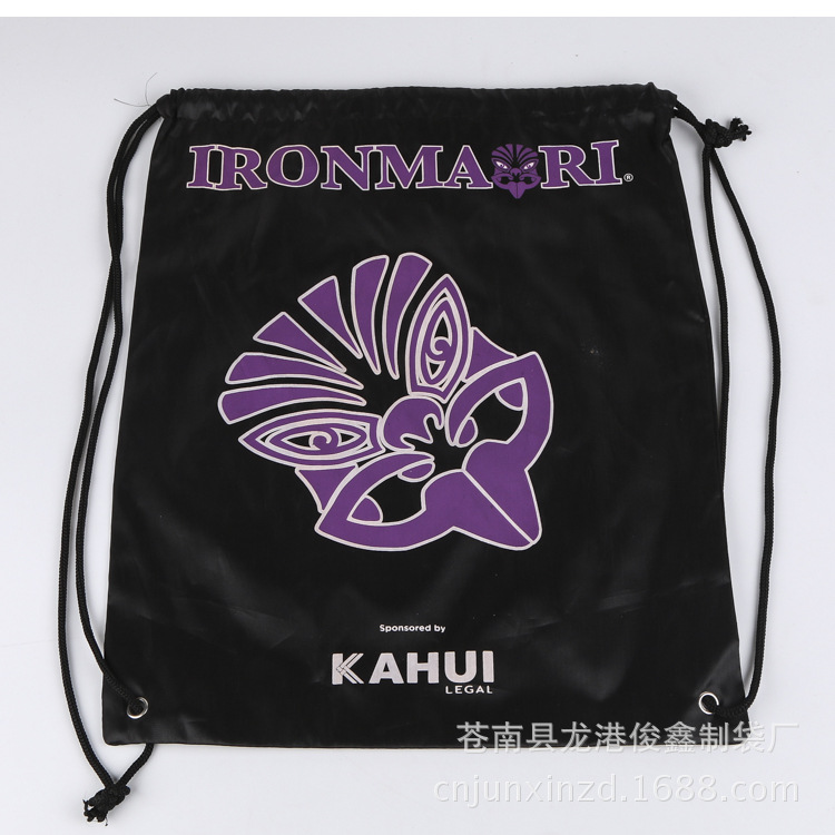 生产供应 抽绳涤纶布210D双肩学生背包拉绳袋 质量保证热转印工艺