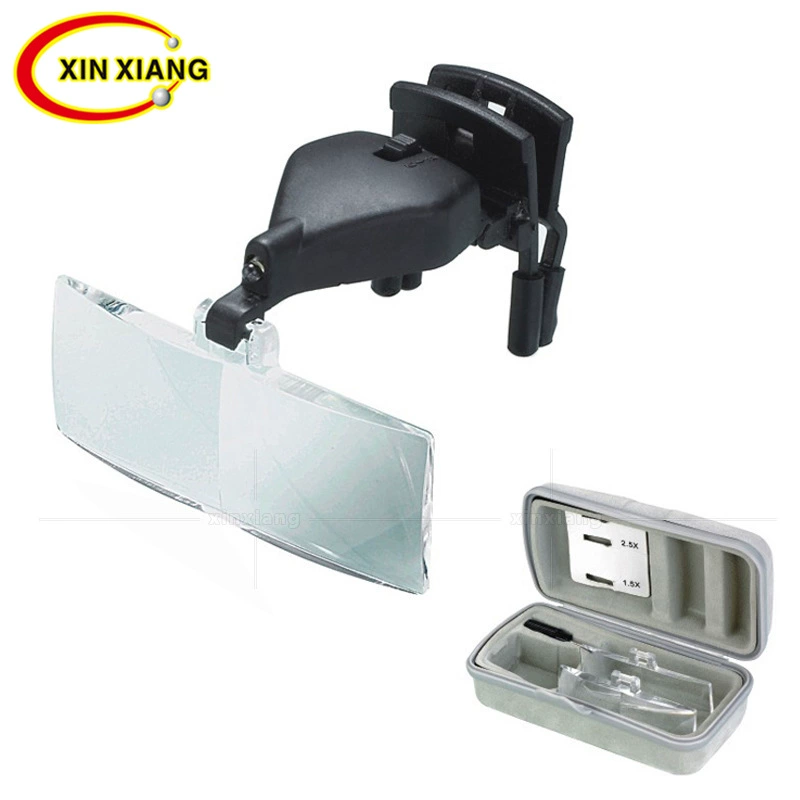 Портативная головная рамка для очков с зажимом увеличительное стекло три кратных сменных для чтения и чтения с ящиком для хранения