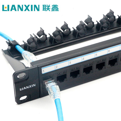 工程级 超六类非屏蔽直通配线架 直通配线架 免打线 CAT6A配线架