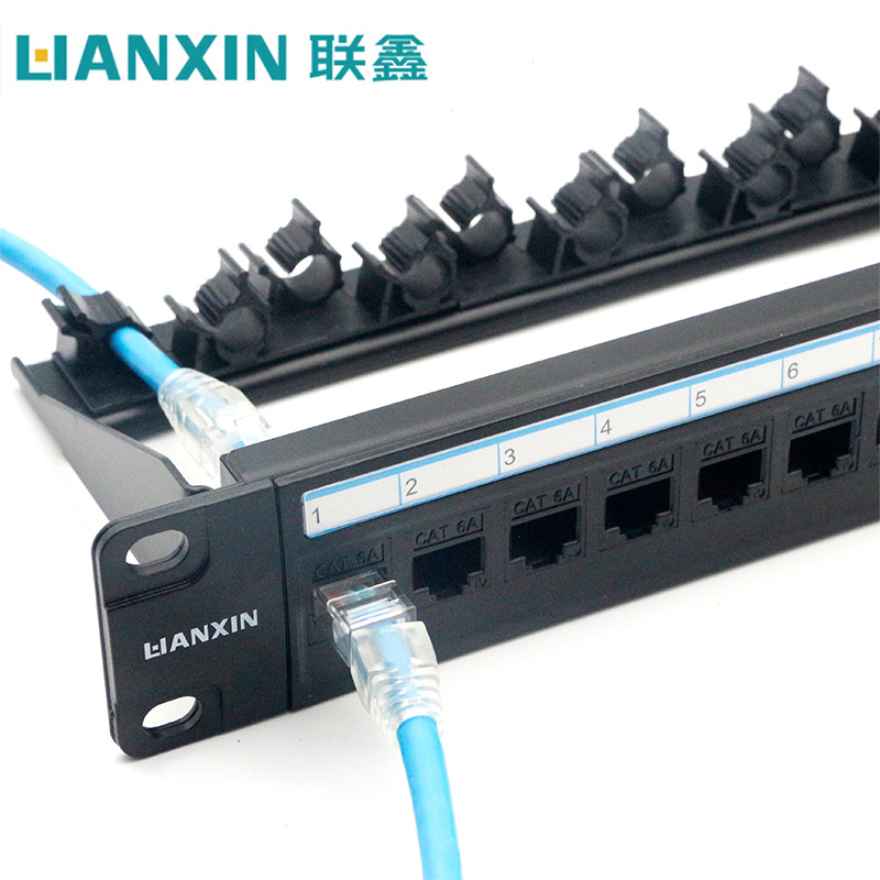 工程级 超六类非屏蔽直通配线架 直通配线架 免打线 CAT6A配线架