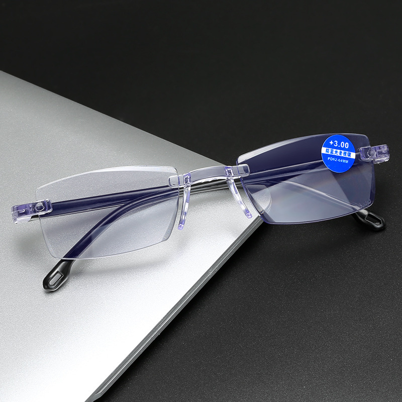 Presbyopic Rimless Glasses with Blue Light Protection, Smart Zoom, Stylish and Simple Design for Men and Women, Direct Supply from the Manufacturer, Blue Light Blocking Presbyopic Rimless Glasses with Blue Light Protection, Smart Zoom, Stylish and Simple Design for Men and Women, Direct Supply from the Manufacturer, Blue Light Blocking
