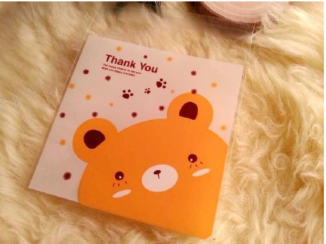 可爱小熊烘焙自粘饼干袋 糖果袋 礼品袋 糕点袋  100个价10*10+3