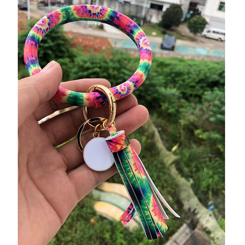 Amazon Cross-border Fashion Bracelet Bracelet Leopard Snake Leather Bracelet PU Tassel Pendant Keychain