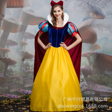 万圣节服装成人白雪公主cosplay豪华长裙迪士魔法童话公主裙表演