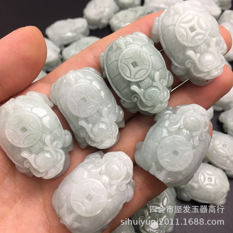 Myanmar Jade a goods money Dragon turtle jade pendant pendant jade carving turtle crafts manufacturers wholesale