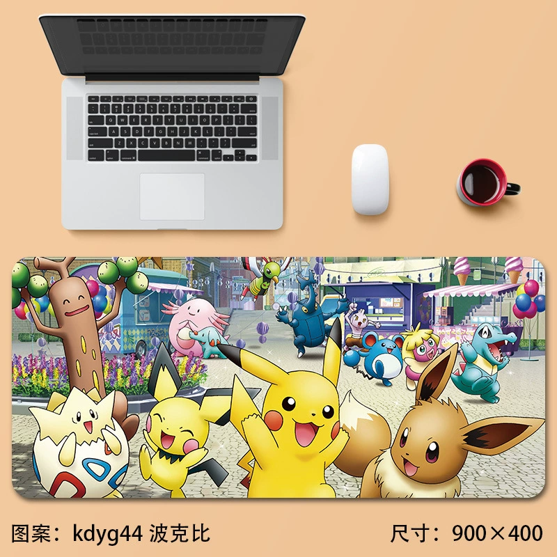 Коврик для мыши (Pokemon) сверхбольшой противоскользящий настольный коврик, утолщенный 2–5 мм, размеры 800×300 / 900×400 мм
