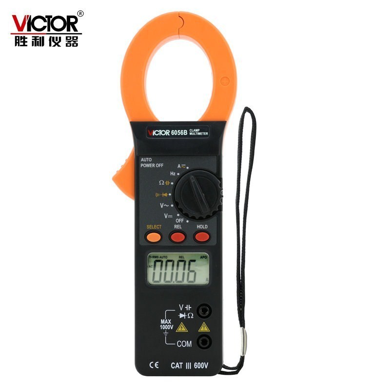 胜利 数字钳形表VC6056B 高精度交直流钳表 多用表 电容 频率