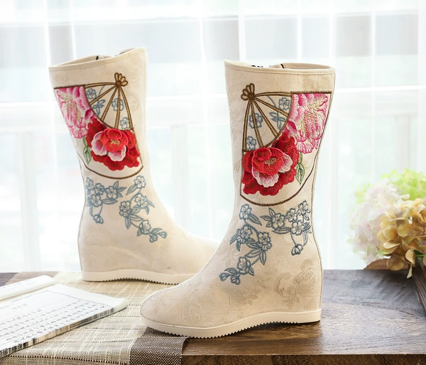 Rice white single boots