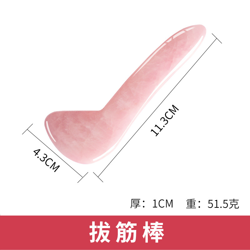 Herramienta de Jade Rosa para Masaje Facial, Forma de Pez y Triángulo