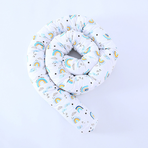 INS Removable and Washable Children's Printed Rainbow Crib Bed Wall Safety Anti-collision Guardrail Bed Rest Comfort Long Pillow