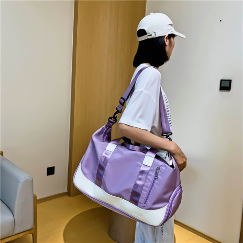 Sports and Fitness Bag for Women, Yoga Bag with Dry Wet Separation, Colorful Contrast, Single Shoulder Bag, Short Trip Hand Carry Travel Bag with Custom Logo