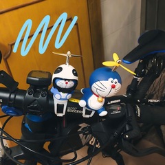 藍臉貓頭盔破風竹蜻蜓汽車載擺件自行車電動摩托車後視鏡裝飾