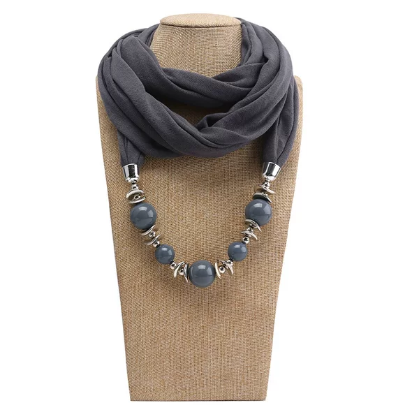 Gorgeous Beaded Circular Scarf, Women's Neck Accessory Necklace, Ethnic Style Scarf 40RdluXJSt