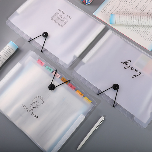 Student accordion bag with 12 compartments, handle-style test paper bag, multi-layer insert file folder, document holder, versatile storage organizer, A4 size