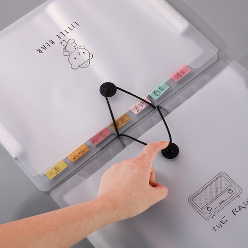 Student accordion bag with 12 compartments, handle-style test paper bag, multi-layer insert file folder, document holder, versatile storage organizer, A4 size