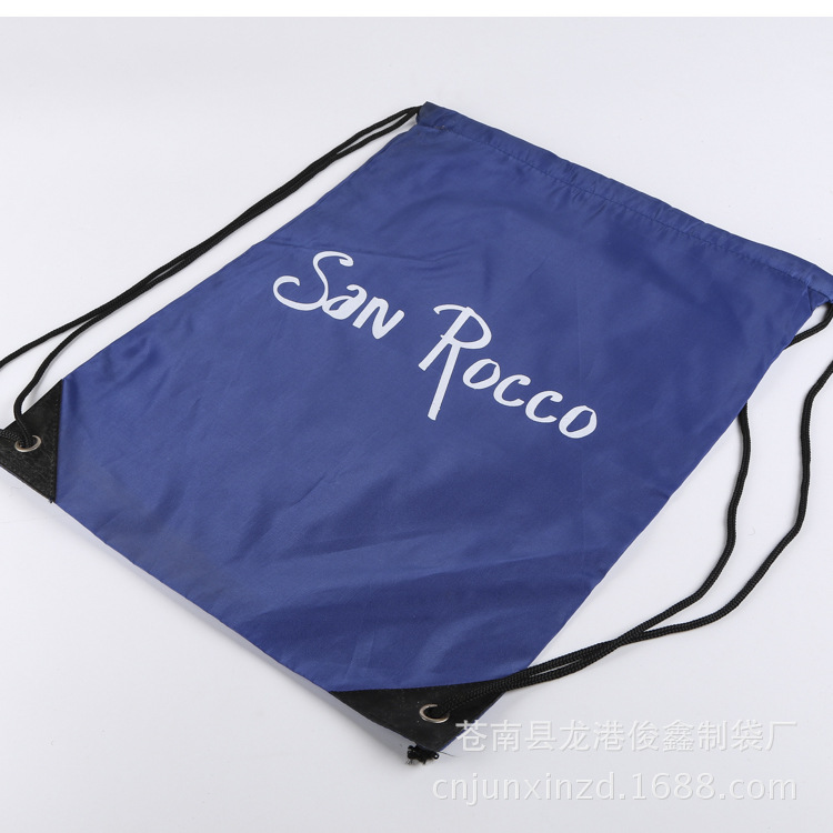 Spot simple doble hombro 210D poliéster maratón bolsa con cordón de tela de nailon bolsa con cordón bolsa con cordón de almacenamiento logotipo impreso image 3